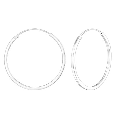 Silver 30mm Ear Hoops