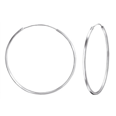 Silver 50mm Ear Hoops