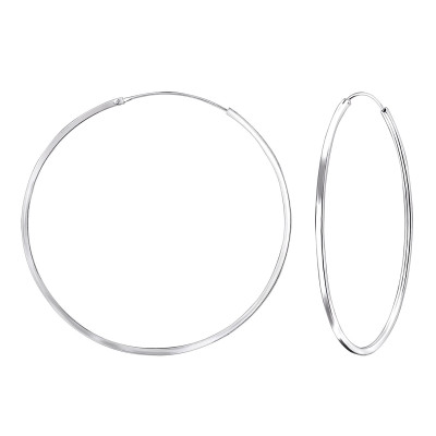 Silver 60mm Ear Hoops