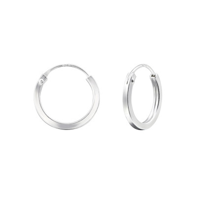 Silver 14mm Ear Hoops