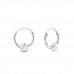 Silver Round Ear Hoops with Cubic Zirconia