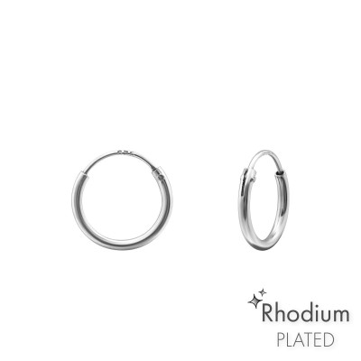 Silver 10mm Ear Hoops