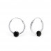 Silver Round Ear Hoops with Cubic Zirconia