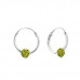 Silver Round Ear Hoops with Cubic Zirconia