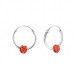 Silver Round Ear Hoops with Cubic Zirconia