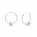 Silver Star Ear Hoops with Cubic Zirconia