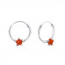 Silver Star Ear Hoops with Cubic Zirconia