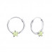 Silver Star Ear Hoops with Cubic Zirconia