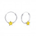 Silver Star Ear Hoops with Cubic Zirconia