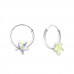 Silver Star Ear Hoops with Cubic Zirconia