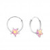 Silver Star Ear Hoops with Cubic Zirconia