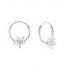 Silver Star Ear Hoops with Cubic Zirconia