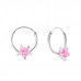 Silver Star Ear Hoops with Cubic Zirconia