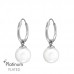 Round Sterling Silver Ear Hoops with Plastic Pearl