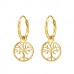 Hanging Tree Of Life Sterling Silver Gold Plated Ear Hoops