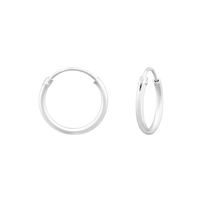 Silver 12mm Matt Ear Hoops