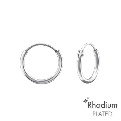 Silver 12mm Ear Hoops