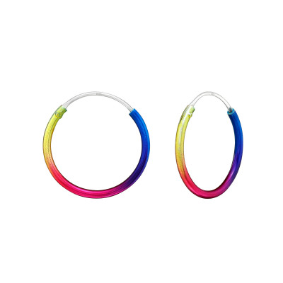 Silver Rainbow 16mm Ear Hoops