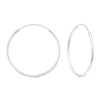 Silver 30mm Ear Hoops