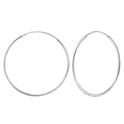 Silver 35mm Ear Hoops