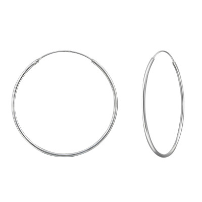 Silver 40mm Ear Hoops