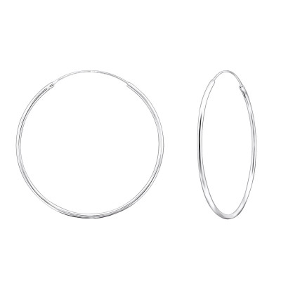 Silver 40mm Ear Hoops