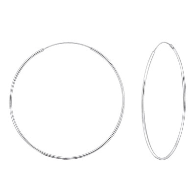 Silver 60mm Ear Hoops