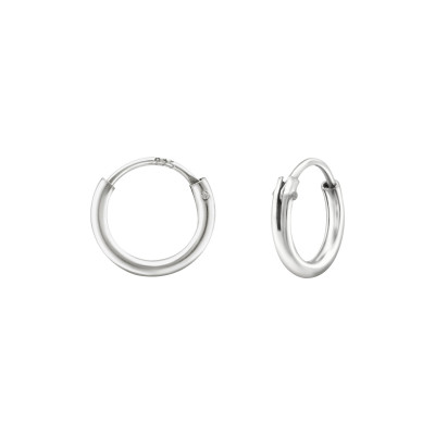 Silver 8 mm Ear Hoops