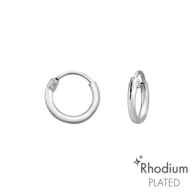 Silver 8mm Ear Hoops