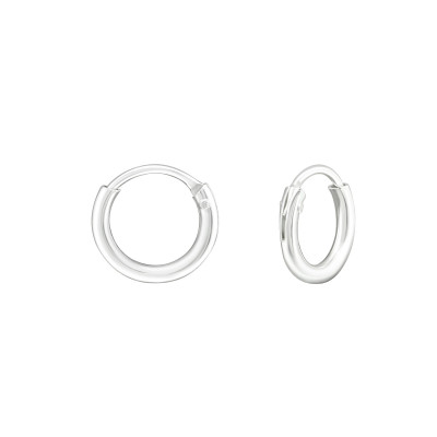 Silver 8mm Ear Hoops