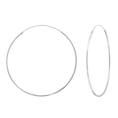 Silver 80mm Ear Hoops