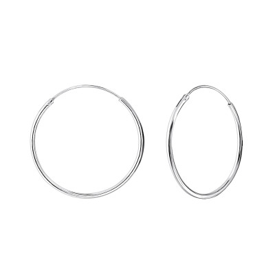 Silver 25mm Ear Hoops