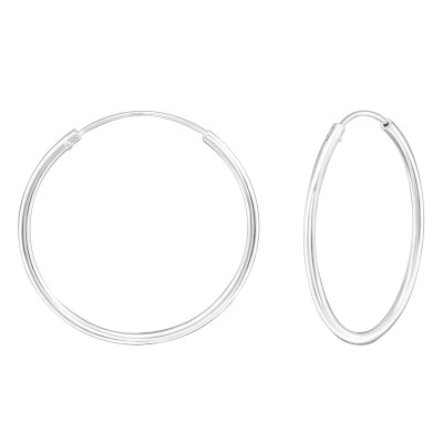 Silver 30mm Ear Hoops