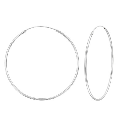 Silver 50mm Ear Hoops