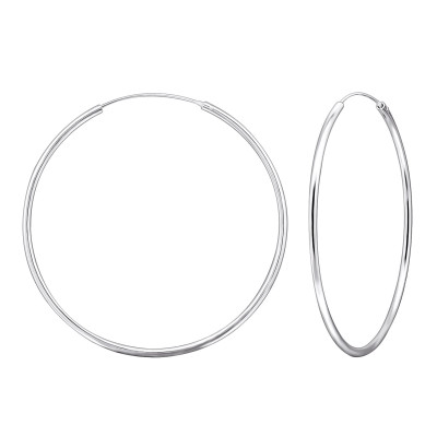 Silver 50mm Ear Hoops