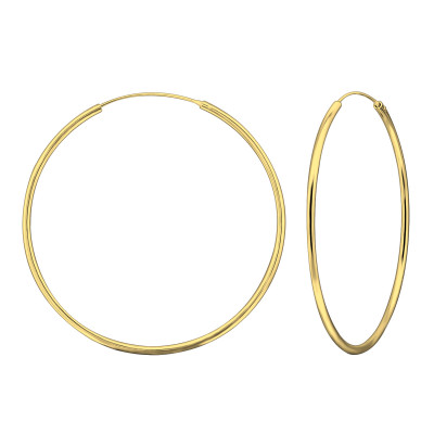 60mm Plain Sterling Silver Ear Hoops