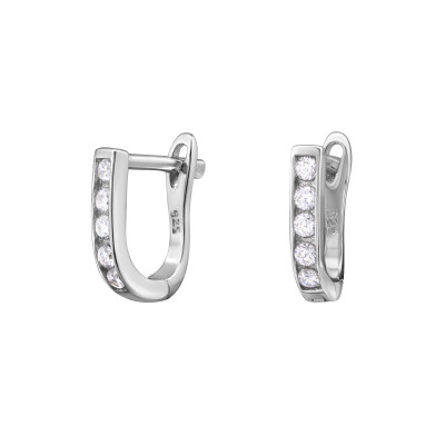 Huggies 10mm Sterling Silver Ear Hoops with Cubic Zirconia