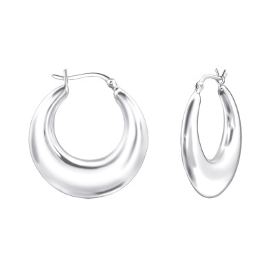 Wide 25mm Sterling Silver Ear Hoops