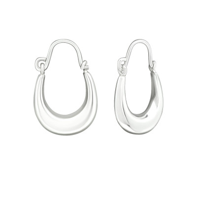 Silver Wide 13mm Ear Hoops with French Lock