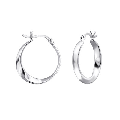 Silver 18mm Ear Hoops with French Lock