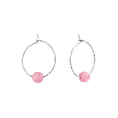 14mm Sterling Silver Ear Hoops with Plastic