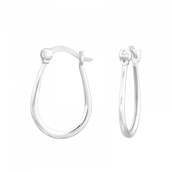 Sterling Silver Ear Hoops with French Lock