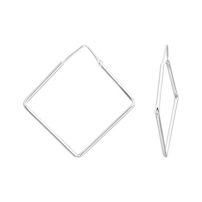 Square 32mm Sterling Silver Ear Hoops