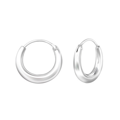 Silver 16mm Wide Ear Hoops