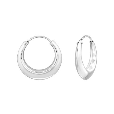 Round 20mm Sterling Silver Ear Hoops