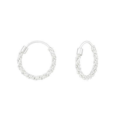 Silver 14mm Ear Hoops