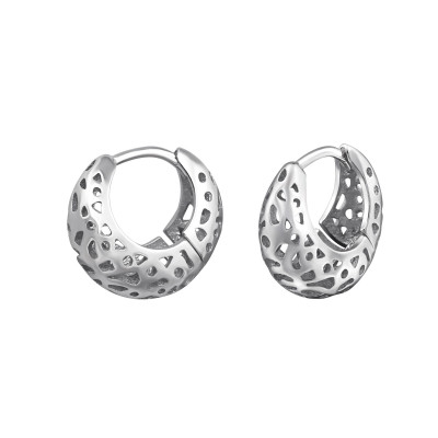 Ethnic Sterling Silver Ear Hoops