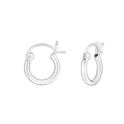 Silver 12mm Ear Hoops with French lock