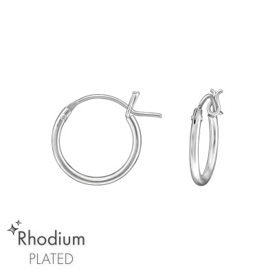 12mm Sterling Silver Ear Hoops with French Lock