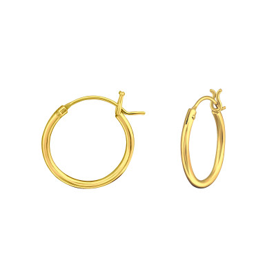 Silver 14mm Ear Hoops with French lock